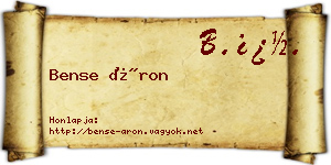 Bense Áron névjegykártya